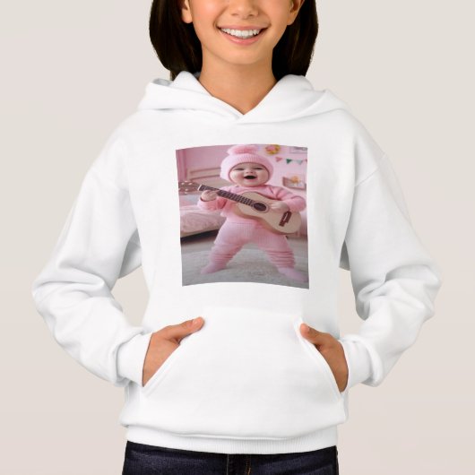 Sweatshirt à capuche pour fille avec design numéri (Devant)