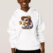 Sweatshirt à capuchon de dragon pour enfants (Devant)