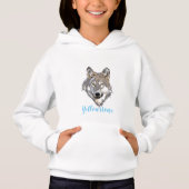 Sweatshirt à capuchon de la fille Loup de Yellowst (Devant)