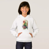 Sweatshirt à capuchon de perroquet pour enfants (Devant entier)