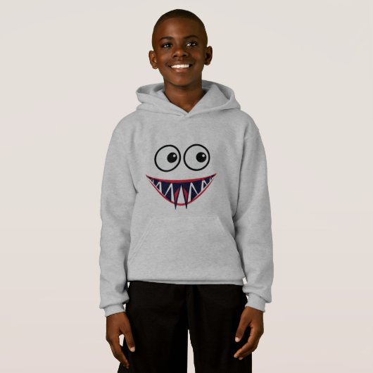 Sweatshirt à capuchon pour enfants éffrayant - Dép (Devant entier)