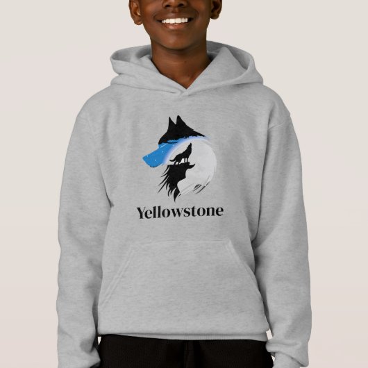 Sweatshirt à capuchon supérieur du garçon Wolf Yel (Devant)