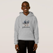 Sweatshirt à capuchon supérieur du garçon Wolf Yel (Devant entier)