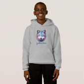 Sweatshirt à capuchon supérieur du garçon Wolf Yel (Devant entier)