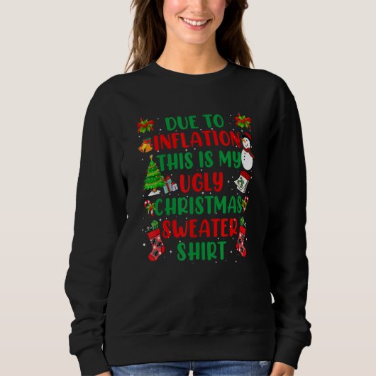 Sweatshirt A cause de l'inflation, voici mon affreux pull pou (Devant)