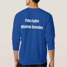 Sweatshirt à col rond pour hommes bleu avec citat