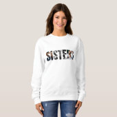Sweatshirt à collage de photos de sœurs (Devant entier)