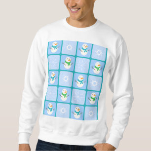 Sweatshirt À damiers hiver bonhomme de neige motif et flocons