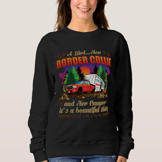 Sweatshirt A Girl Her Border Collie and Her Camper Dog (Devant)