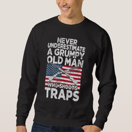 Sweatshirt A Grumpy Old Man US Flag - Sports Shooter & Clay P (Devant)