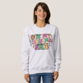 Sweatshirt À l'ère de Noël, chats rose vert (Devant entier)