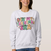 Sweatshirt À l'ère de Noël, chats rose vert (Devant)