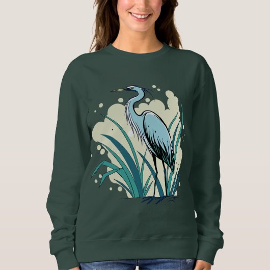 Sweatshirt A Majestic Blue Heron Stands Tall In A Vibrant Nat (Devant)