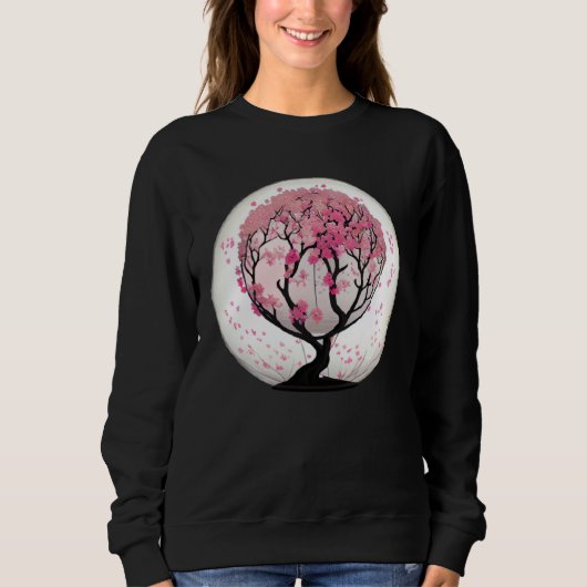 Sweatshirt A Modern and Trendy Take on Cherry Blossoms Globe (Devant)