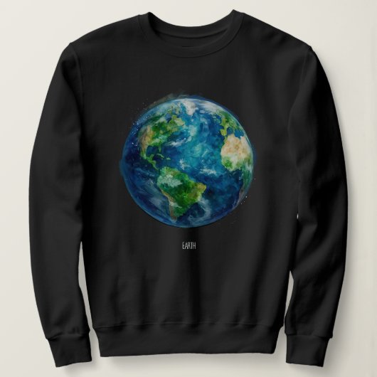 Sweatshirt A painting of the earth in a space (Design devant)