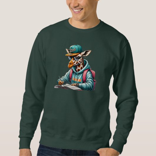 Sweatshirt A studious giraffe2 (Devant)