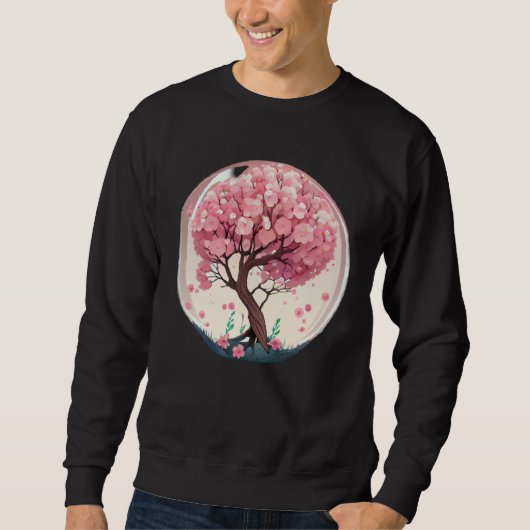 Sweatshirt A Symbolic and Meaningful Pink Cherry Blossom Tree (Devant)