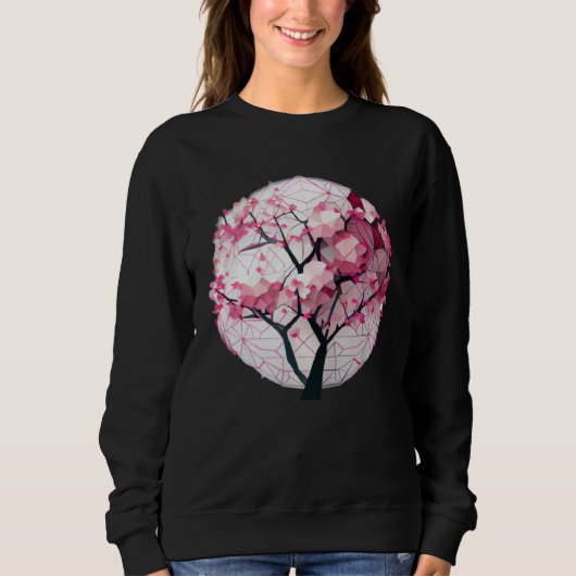 Sweatshirt A Work of with a Cherry Blossom Sphere Geometric (Devant)