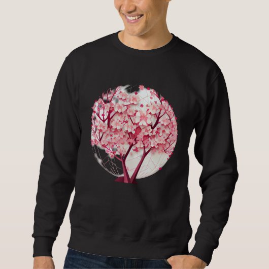 Sweatshirt A Zen Like Atmosphere with a Cherry Blossom Sphere (Devant)