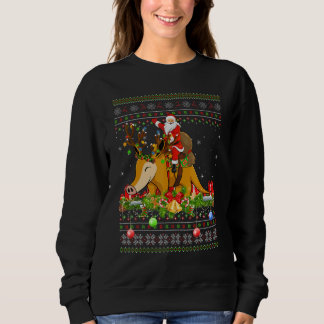 Sweatshirt Aardvark Ugly Santa Riding Aardvark Christmas