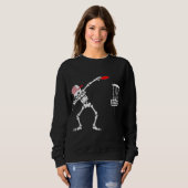 Sweatshirt abbing Skeleton wear a Disc Golf Player Hallowe (Devant entier)