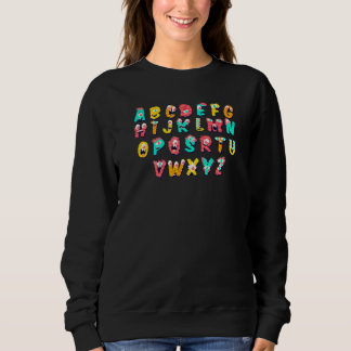 Sweatshirt ABC Cute Monster A to Z Alphabet Halloween Costum