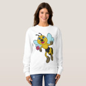 Sweatshirt Abeille à fleurs (Devant entier)