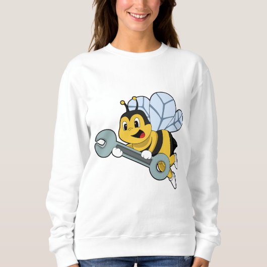 Sweatshirt Abeille en tant que mécanicien avec clé à cliquet (Devant)
