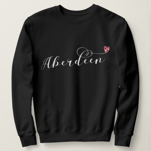 Sweatshirt Aberdeen Drapeau Coeur, Aberdonien (Design devant)