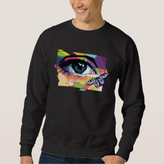 Sweatshirt Abstract Crying Eye Purple Butterfly Soft Girl Aes