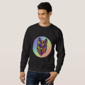 Sweatshirt Abstract geometric cubic wolf art T-Shirt (Devant entier)