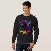 Sweatshirt Abstract motorcyclist synthwave (Devant entier)