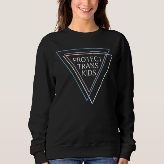 Sweatshirt Abstract Pan Pride Triangles Protect Trans Kid LGB (Devant)