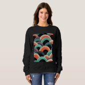 Sweatshirt Abstrait Rainbow Waves Design moderne Art (Devant entier)