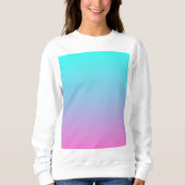 Sweatshirt abstrait rose cinglé bleu turquoise ombre (Devant)