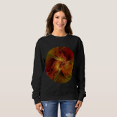 Sweatshirt Abstrait Rouge Orange Brown Vert Fractal Art Flowe (Devant entier)