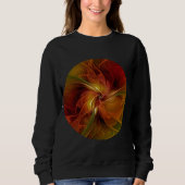 Sweatshirt Abstrait Rouge Orange Brown Vert Fractal Art Flowe (Devant)