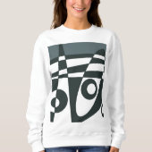 Sweatshirt Abstrait surf gris blanc (Devant)