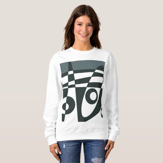 Sweatshirt Abstrait surf gris blanc (Devant entier)