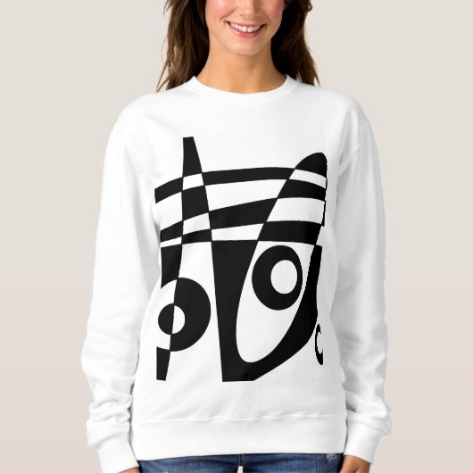 Sweatshirt Abstrait Surfing Blanc Black Check (Devant)