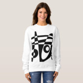 Sweatshirt Abstrait Surfing Blanc Black Check (Devant entier)