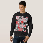Sweatshirt Abstrait vintage : points et bandes (Devant entier)