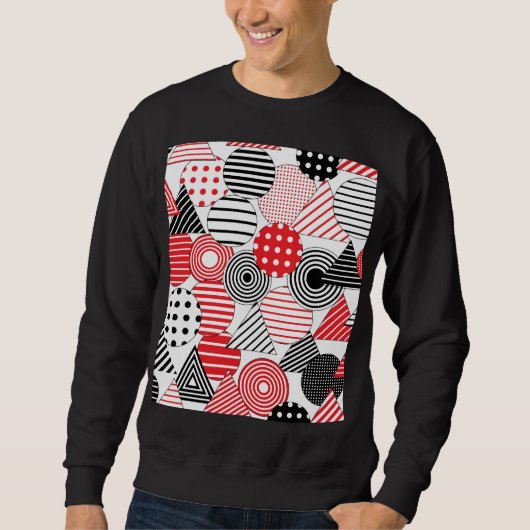 Sweatshirt Abstrait vintage : points et bandes (Devant)