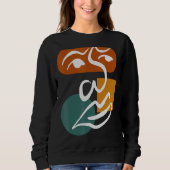 Sweatshirt Abstrait Visage Une Ligne Femmes Hommes Enfants Ga (Devant)