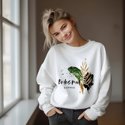 Sweatshirt Abstraite de Bridesmaid tropicale moderne