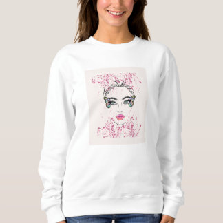 Sweatshirt Abstraktes modernes Frauenporträt  Aquarel T-Shirt