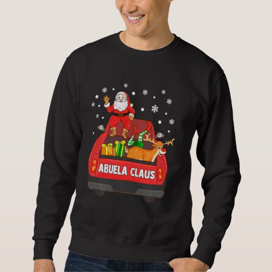 Sweatshirt Abuela Claus Camion Rouge Père Noël Reindeer Elf C (Devant)