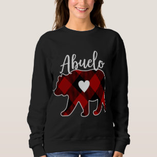 Sweatshirt Abuelo Bear Buffalo Noël Plaid Rouge Blanc Et