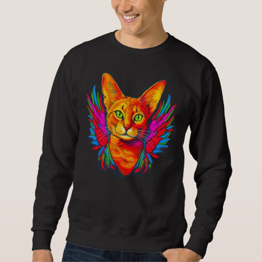 Sweatshirt Abyssinian Cat Angel Wings (Devant)