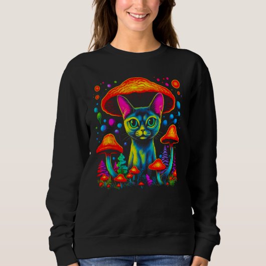 Sweatshirt Abyssinian Cat Mushroom (Devant)